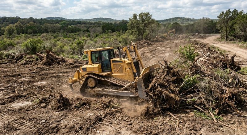 Bulldozer Clearing in Houston, TX