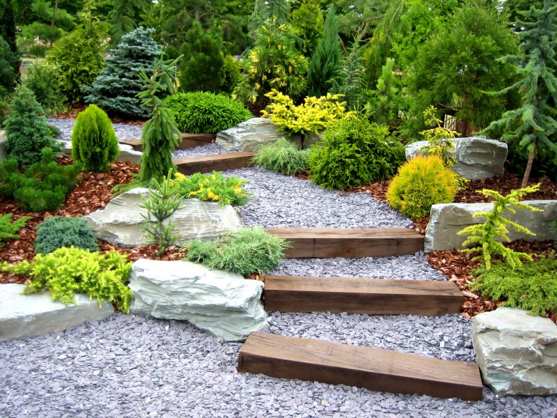 Landscaped Crushed Rock Path